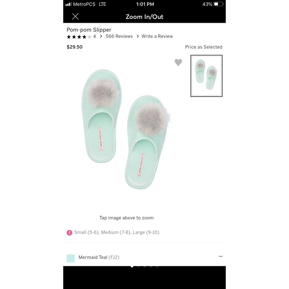Victoria Secret Pom Pomโ Medium Slippers